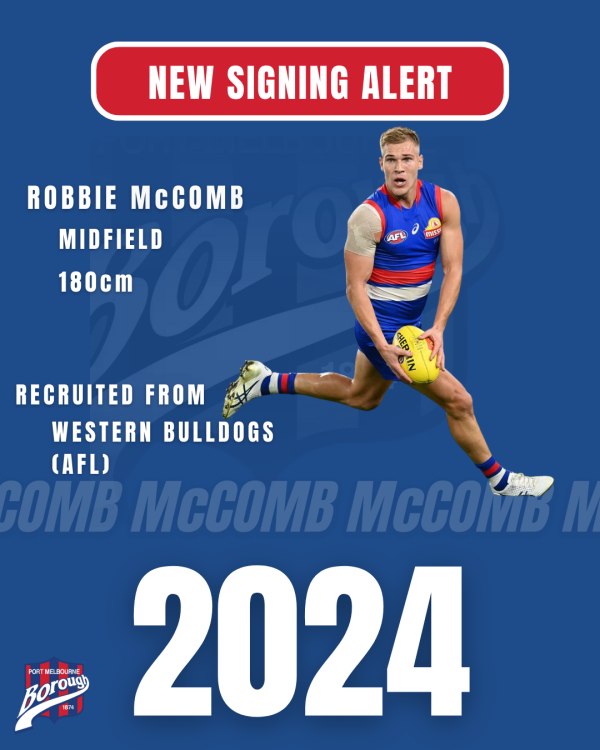 Borough Add McComb For 2024 Port Melbourne Football Club   New MCCOMB 600x750 